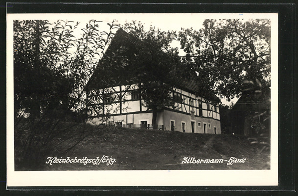 AK Kleinbobritzsch Silbermann-Haus mit Garten